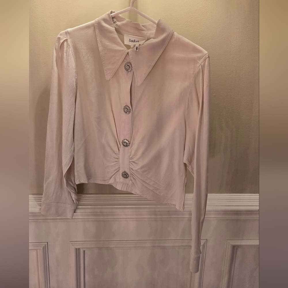 ba&sh Cream Button-Up Shirt